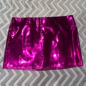White fox metallic mini skirt